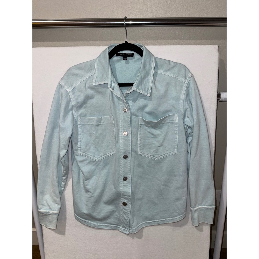 Jane + Delancey Women's Light Blue Button Down Shirt Jacket Shacket Small
